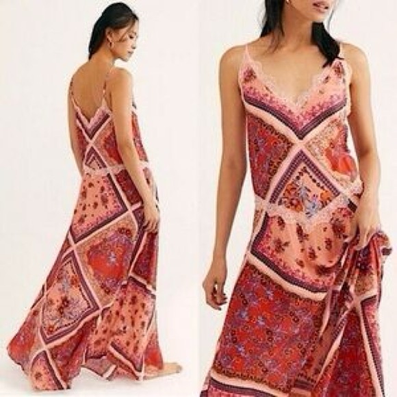 Free People Stevie maxi lace trimmed dress S - Picture 1 of 6